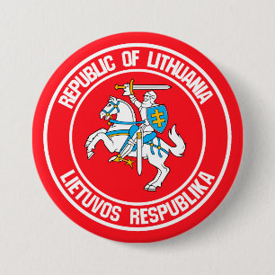 Lithuania Round Emblem 3 Inch Round Button