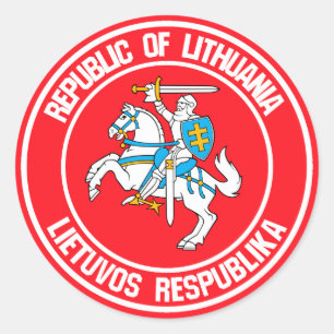 Lithuania Round Emblem Classic Round Sticker