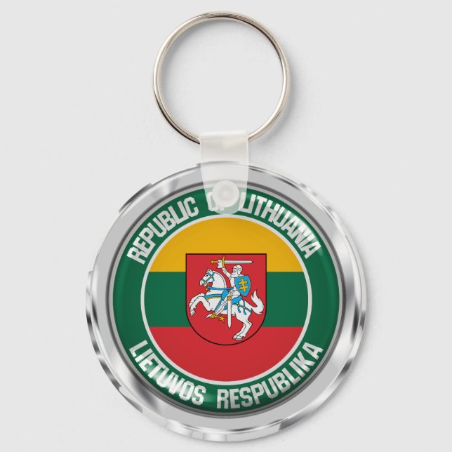 Lithuania Round Emblem Keychain (Front)