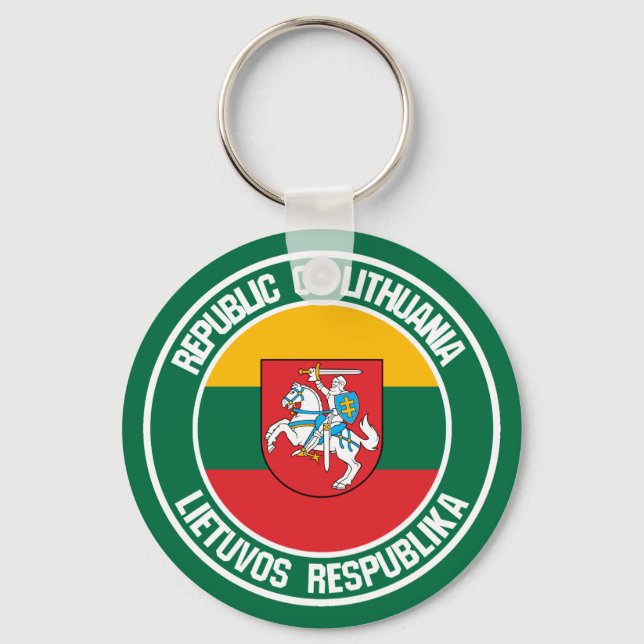 Lithuania Round Emblem Keychain (Front)