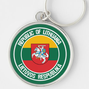 Lithuania Round Emblem Keychain
