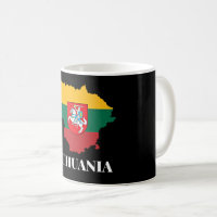 Lithuania silhouette and flag