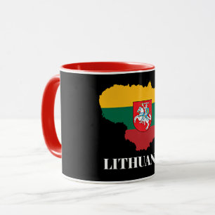 Lithuania silhouette and flag mug