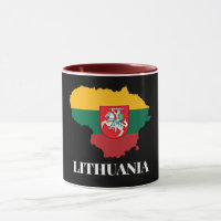 Lithuania silhouette and flag