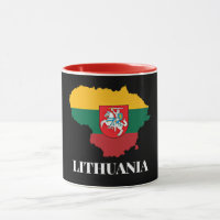 Lithuania silhouette and flag