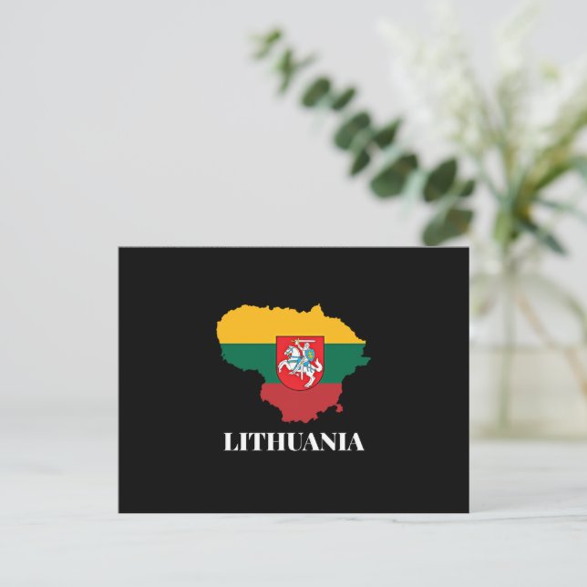Lithuania silhouette and flag postcard (Standing Front)