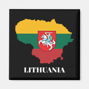 Lithuania sillhouette and flag magnet