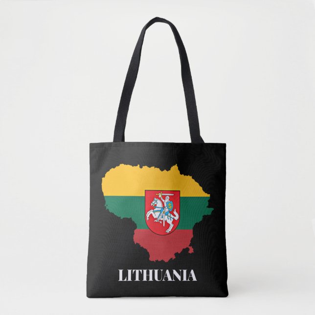 Lithuania sillhouette and flag tote bag (Front)