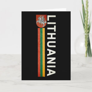 Lithuania Sporty Retro Flag And Lithuanian Emblem  Card