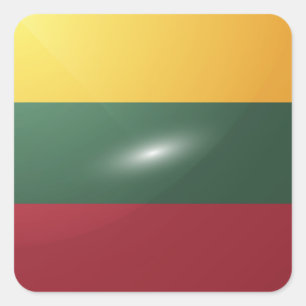 Lithuania square glossy flag sticker