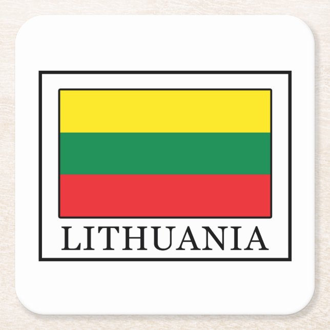 Lithuania Square Paper Coaster (Front)
