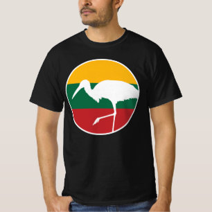 Lithuania Stork Lithuanian National Animal Flag T-Shirt