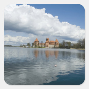 Lithuania, Trakai. Island Castle Square Sticker