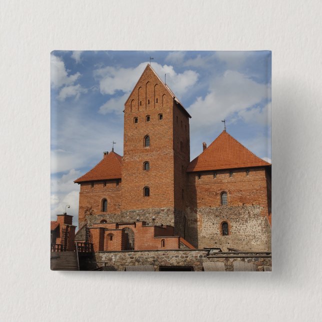 Lithuania, Trakai, Trakai Historical National 3 2 Inch Square Button (Front)