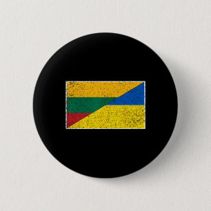 Lithuania Ukraine Flag Lithuanian Ukrainian Nation 2 Inch Round Button