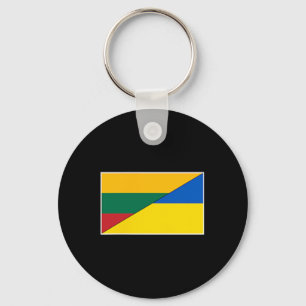 Lithuania Ukraine Flag Lithuanian Ukrainian Nation Keychain