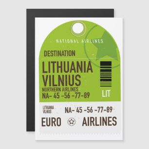Lithuania Vilnius airliner travel ticket