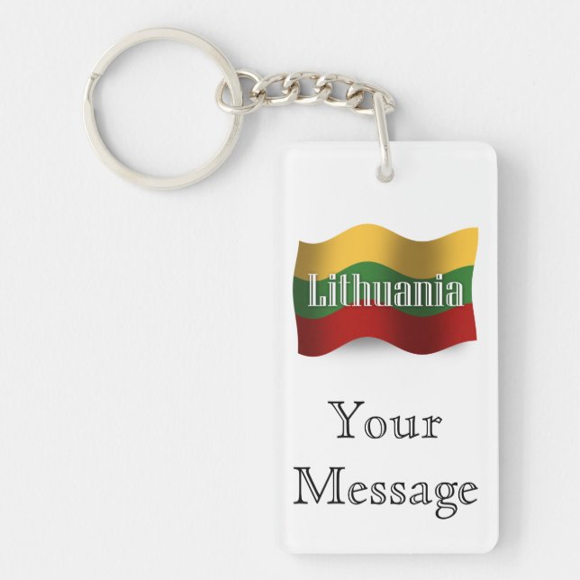 Lithuania Waving Flag Keychain (Front)