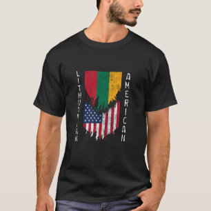 Lithuanian American Flags Ripped Torn Lithuania T-Shirt