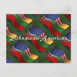 Lithuanian-American Waving Flag Postcard