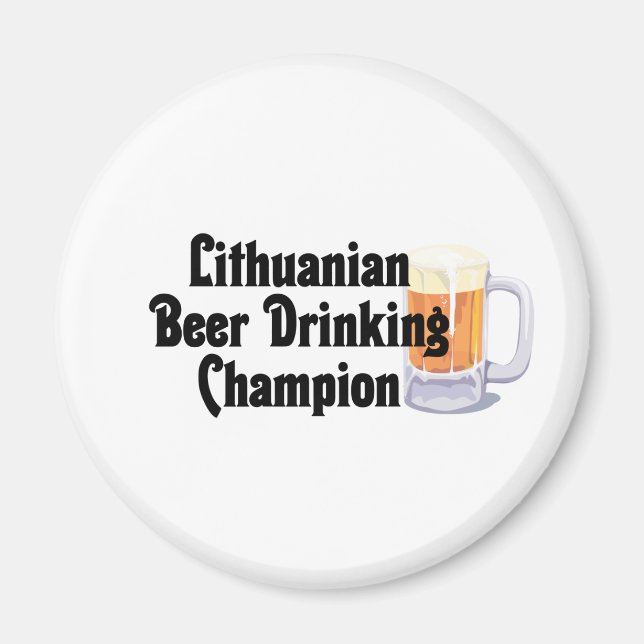 Lithuanian Beer Drinking Champion Magnet (Front)