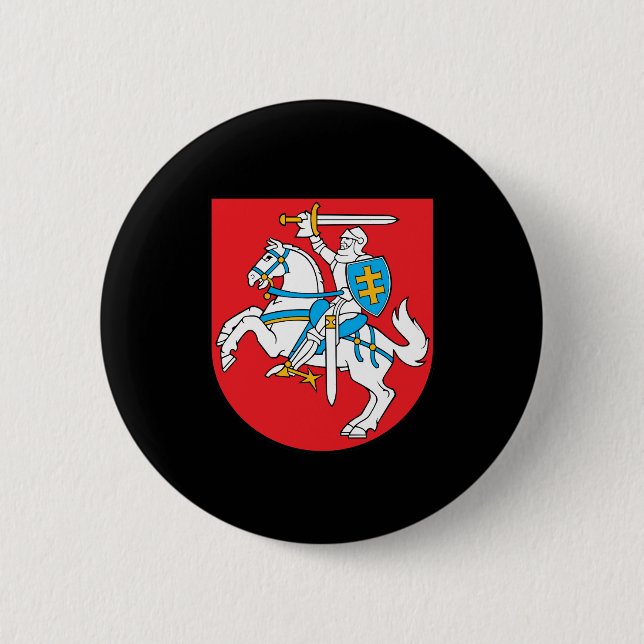 Lithuanian coat of arms 2 inch round button (Front)
