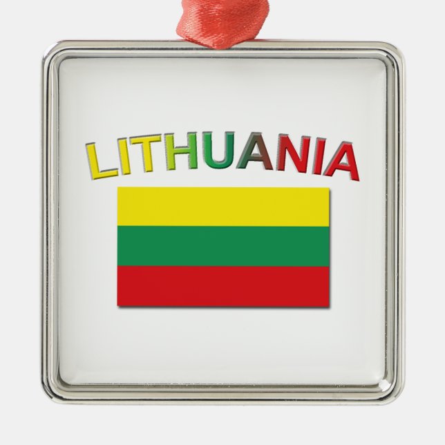 Lithuanian Flag 4 Metal Ornament (Front)