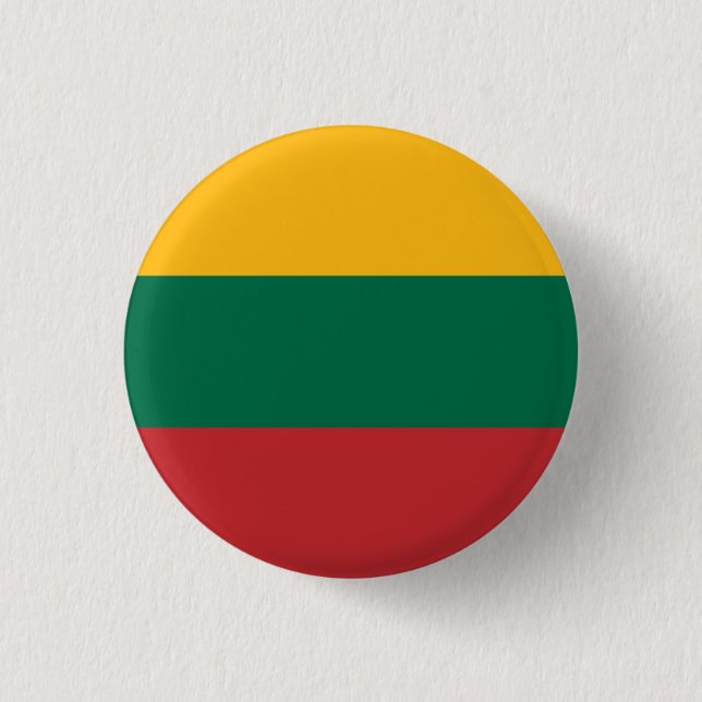 Lithuanian Flag, Flag of Lithuania 1 Inch Round Button (Front)