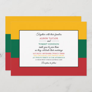 Lithuanian Flag, Flag of Lithuania Wedding Invitation