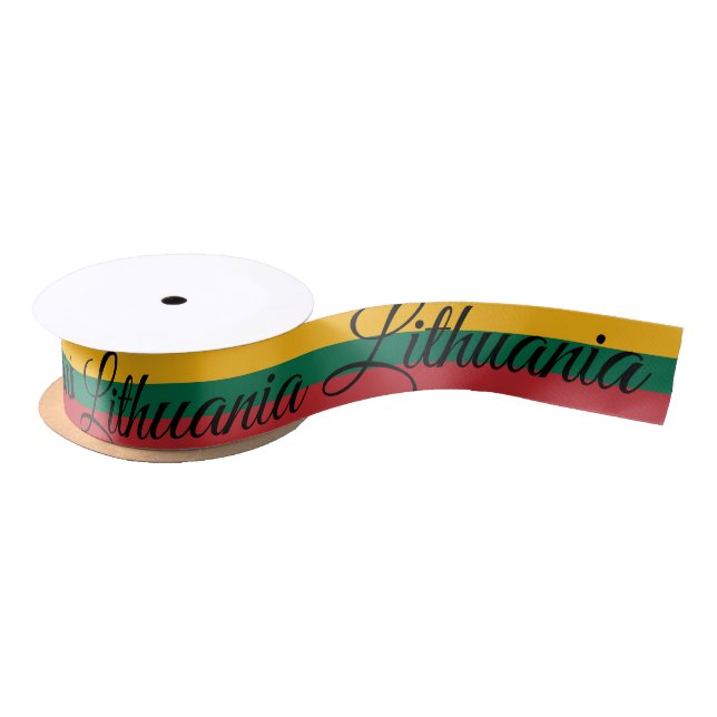 Lithuanian Flag & Lithuania travel, holiday /sport Satin Ribbon (Spool)