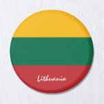 Lithuanian flag & Lithuania travel, holiday/sports Magnet<br><div class="desc">Fridge Magnets: Lithuanian Flag & Lithuania - love my country,  travel,  national patriots,  sports fans / holiday gifts</div>