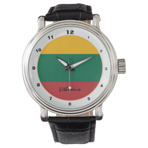 Lithuanian Flag & Lithuania trendy fashion design Watch