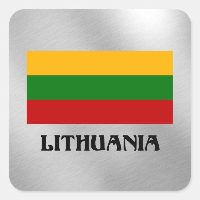 Lithuanian Flag Square Sticker (Front)