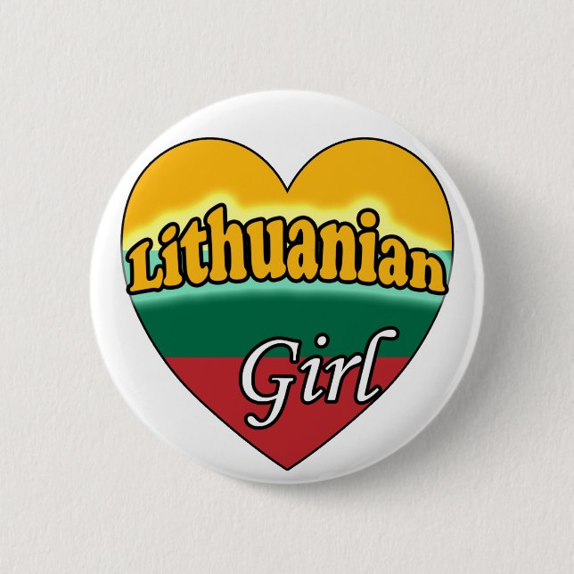 Lithuanian Girl 2 Inch Round Button (Front)