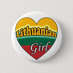 Lithuanian Girl 2 Inch Round Button