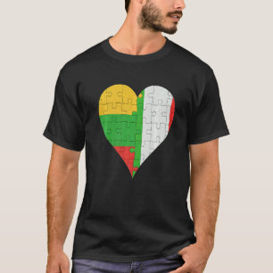 Lithuanian Italian Flag Heart T-Shirt