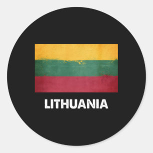 Lithuanian Lithuania Flag Classic Round Sticker