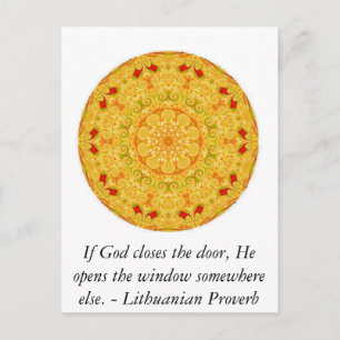 Lithuanian Proverb opportunity inspirational quote Postcard
