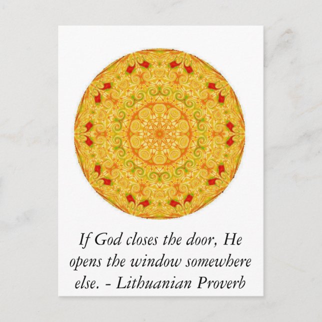 Lithuanian Proverb opportunity inspirational quote Postcard (Front)