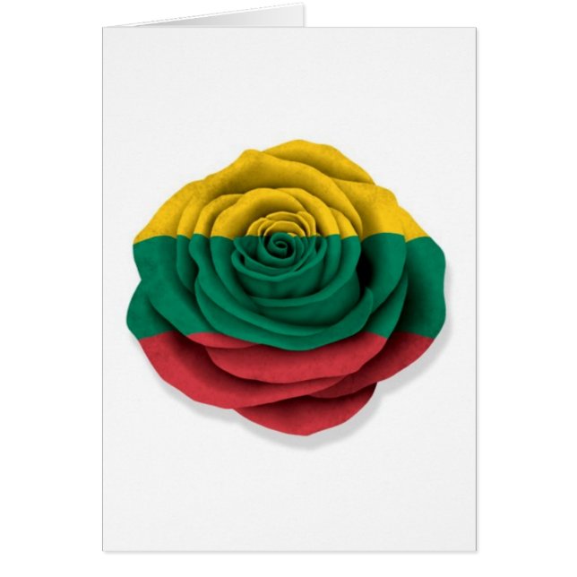 Lithuanian Rose Flag on White (Front)