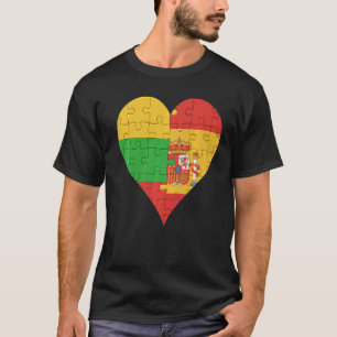 Lithuanian Spanish Flag Heart T-Shirt