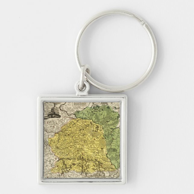 LithuaniaPanoramic MapLithuania Keychain (Front)