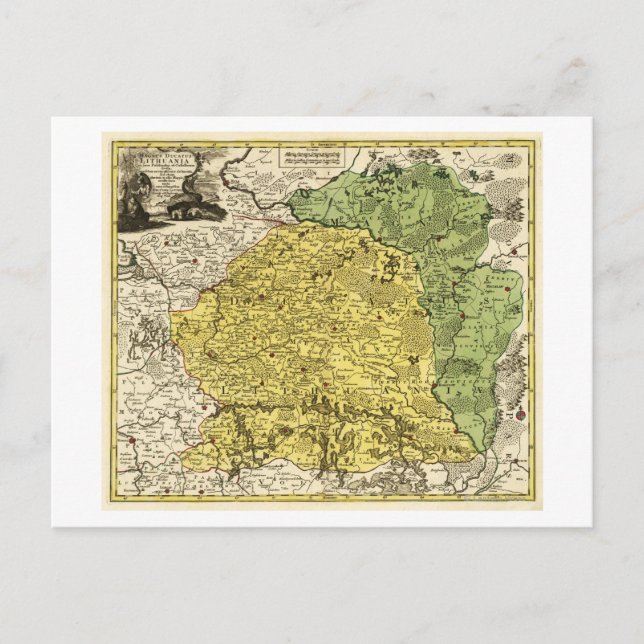 LithuaniaPanoramic MapLithuania Postcard (Front)