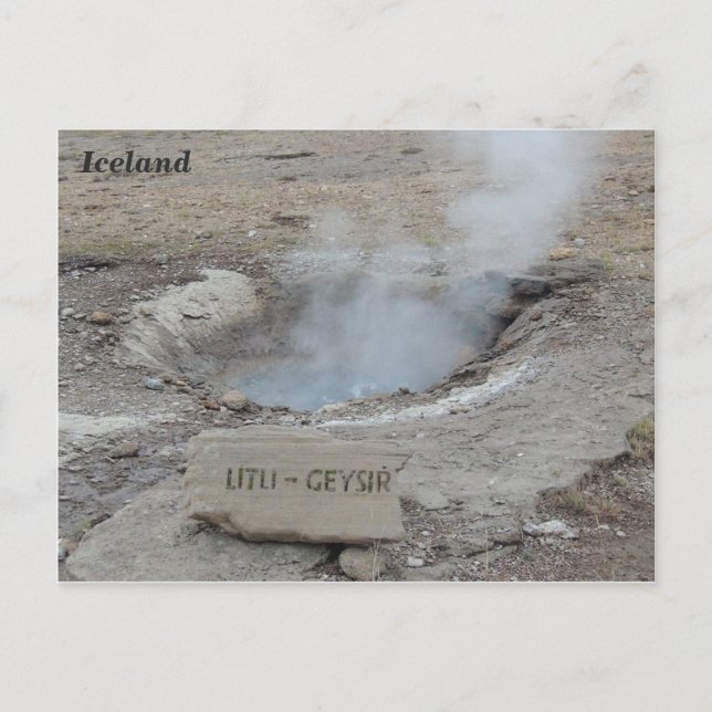Litli Geyser, Iceland. Postcard (Front)