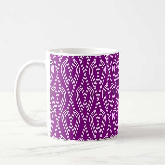 Lits à fleurs violets Art déco Coffee Mug (Gauche)