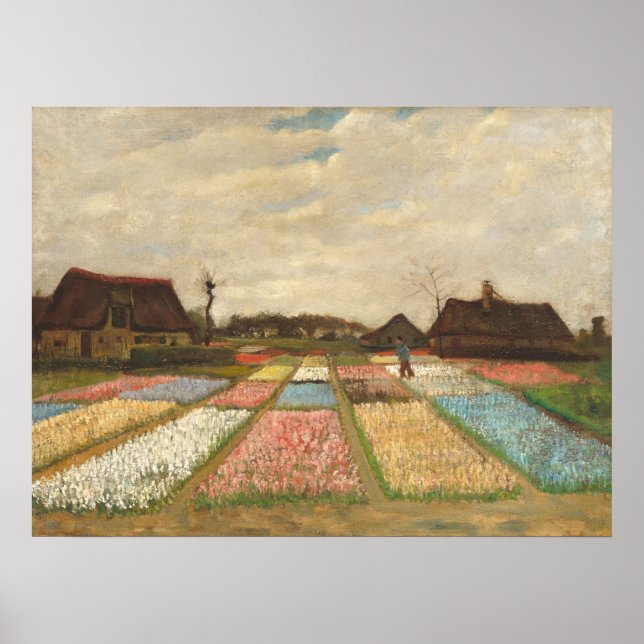 Lits de fleurs - Vincent van Gogh Poster d'art (Devant)