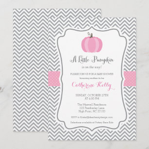 Litte Pumpkin Fall Baby Shower Invitation, Girl Invitation