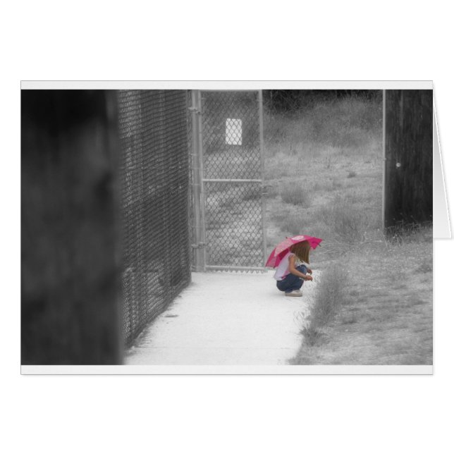 Littel Girl With A Pink Umbrella II (Front Horizontal)