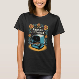 Litter Box Technician Cat Lover Funny Cat 2 T-Shirt