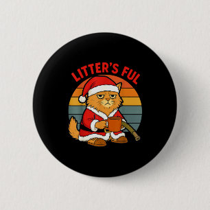 Litter’s Full Cat Christmas Costume Tired Litter’s 2 Inch Round Button
